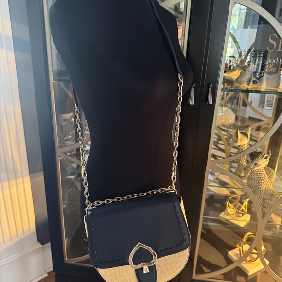 Kate Spade Robyn Medium Leather/Straw Crossbody - Picture 12 of 12